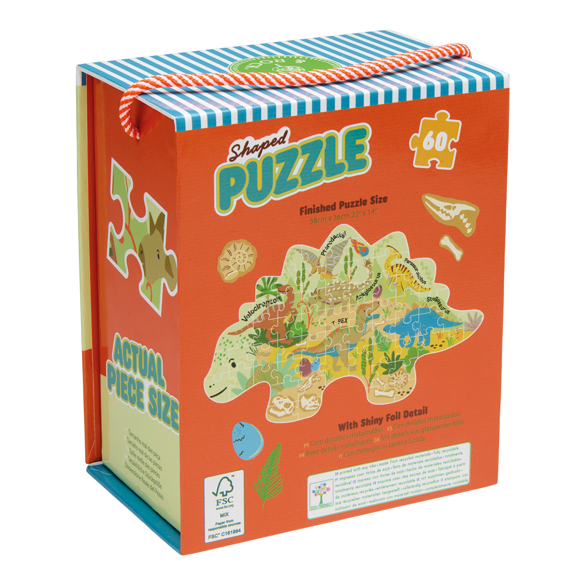 Floss & Rock Dinosaur 60 Piece Shaped Jigsaw Puzzle image number 2