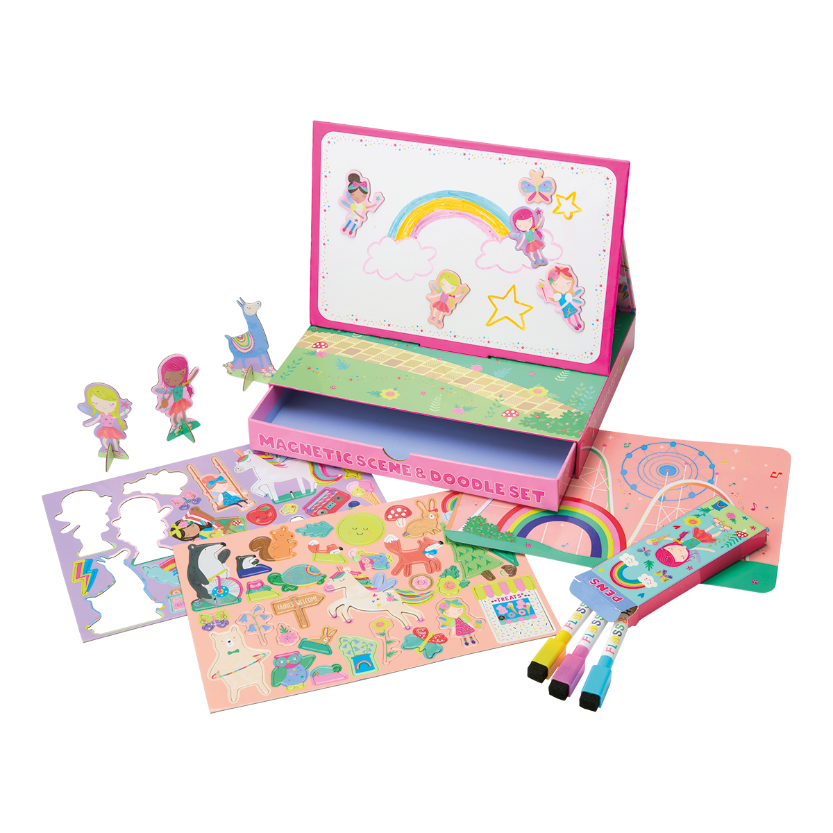 Floss & Rock Rainbow Fairy Magnetic Scene & Doodle Set image number 1