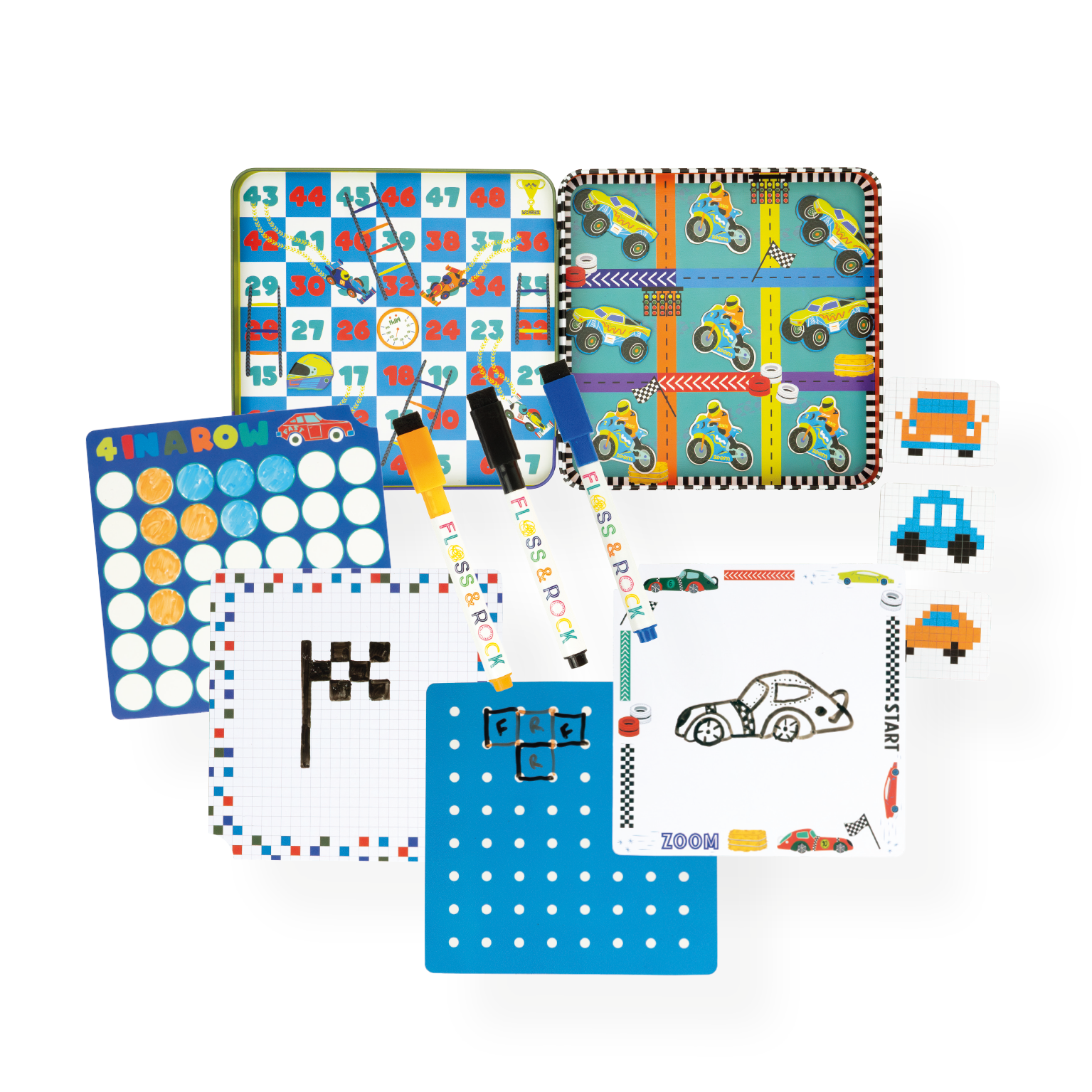 Floss & Rock Cars Magnetic Games Tin image number 1