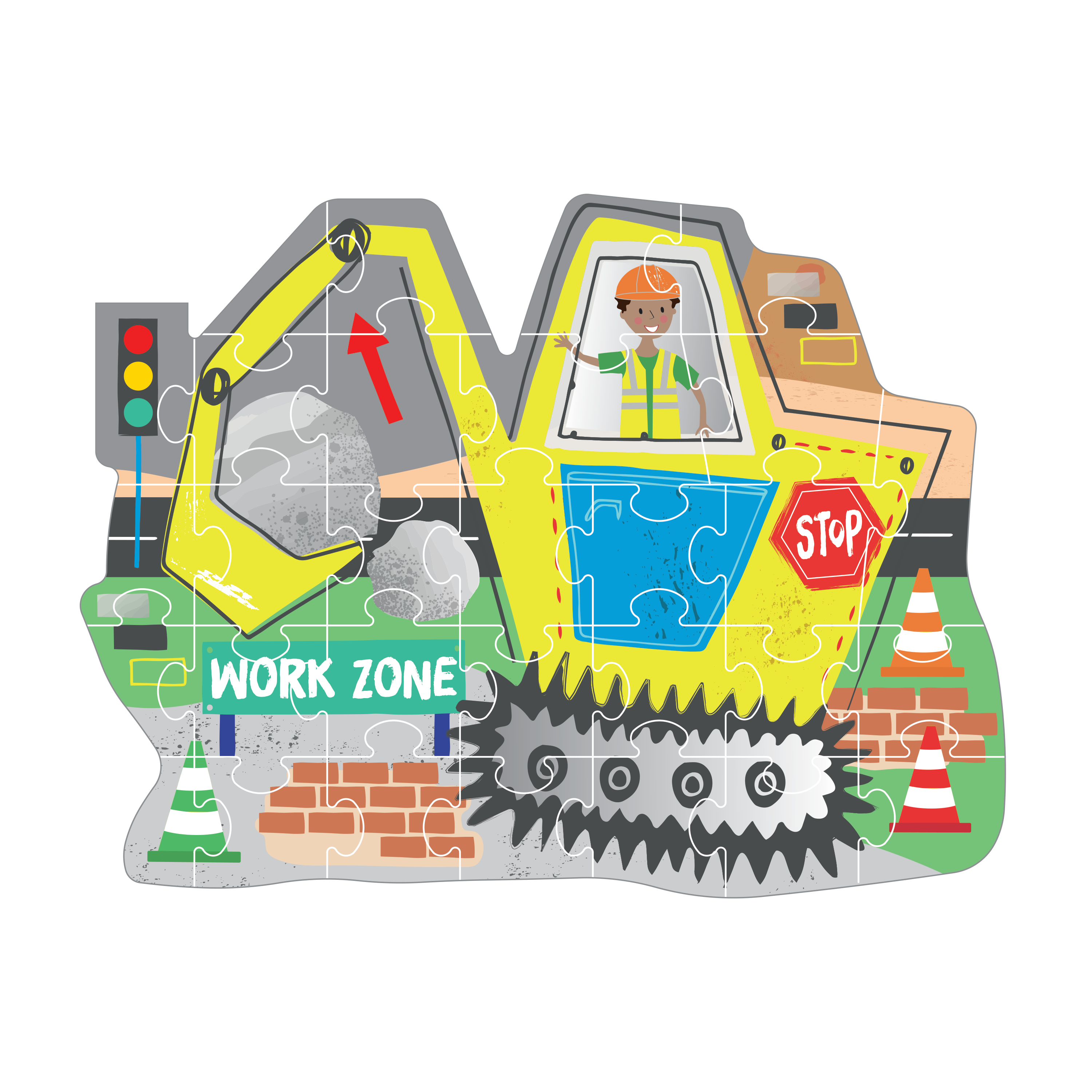 Floss & Rock Construction 30 Piece Shaped Jigsaw Puzzle image number 2