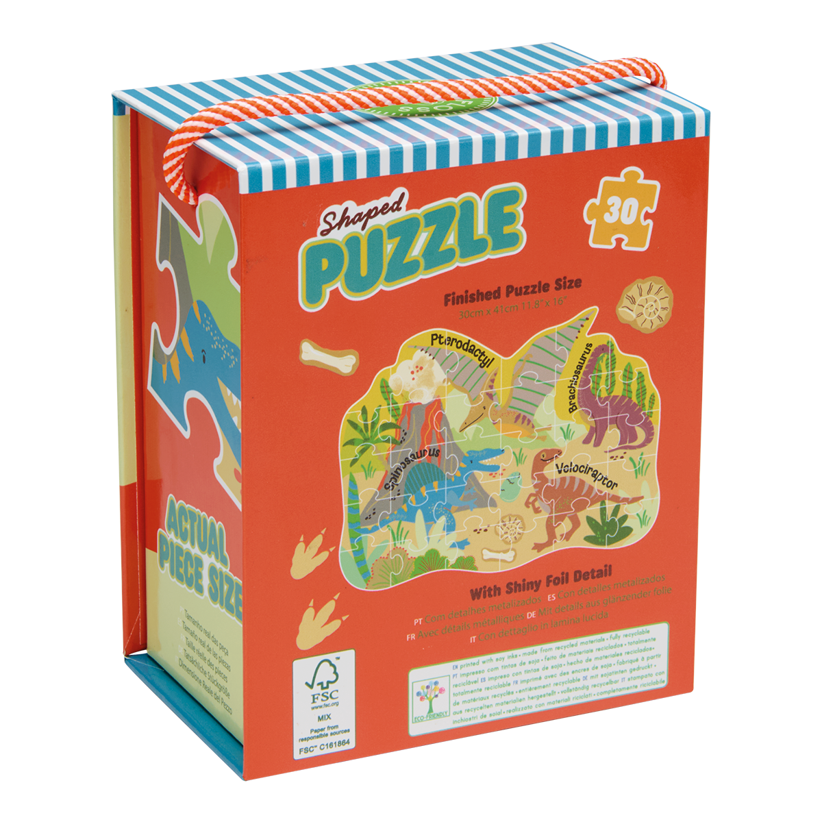 Floss & Rock Dinosaur 30 Piece Shaped Jigsaw Puzzle image number 2