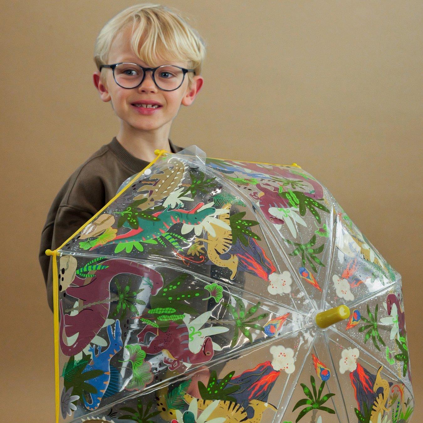 Dinosaur Transparent Magic Color Changing Umbrella image number 2