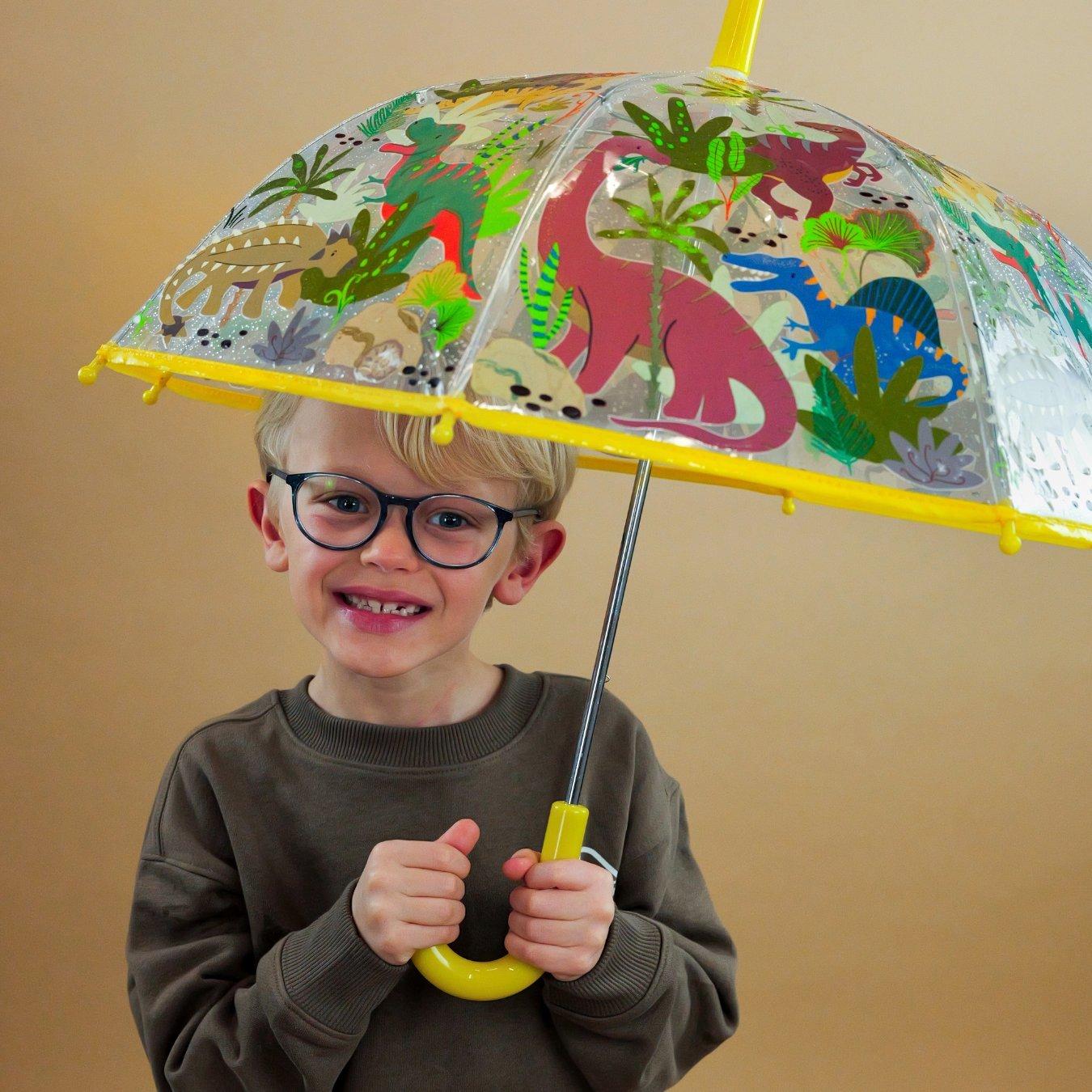 Dinosaur Transparent Magic Color Changing Umbrella image number 1
