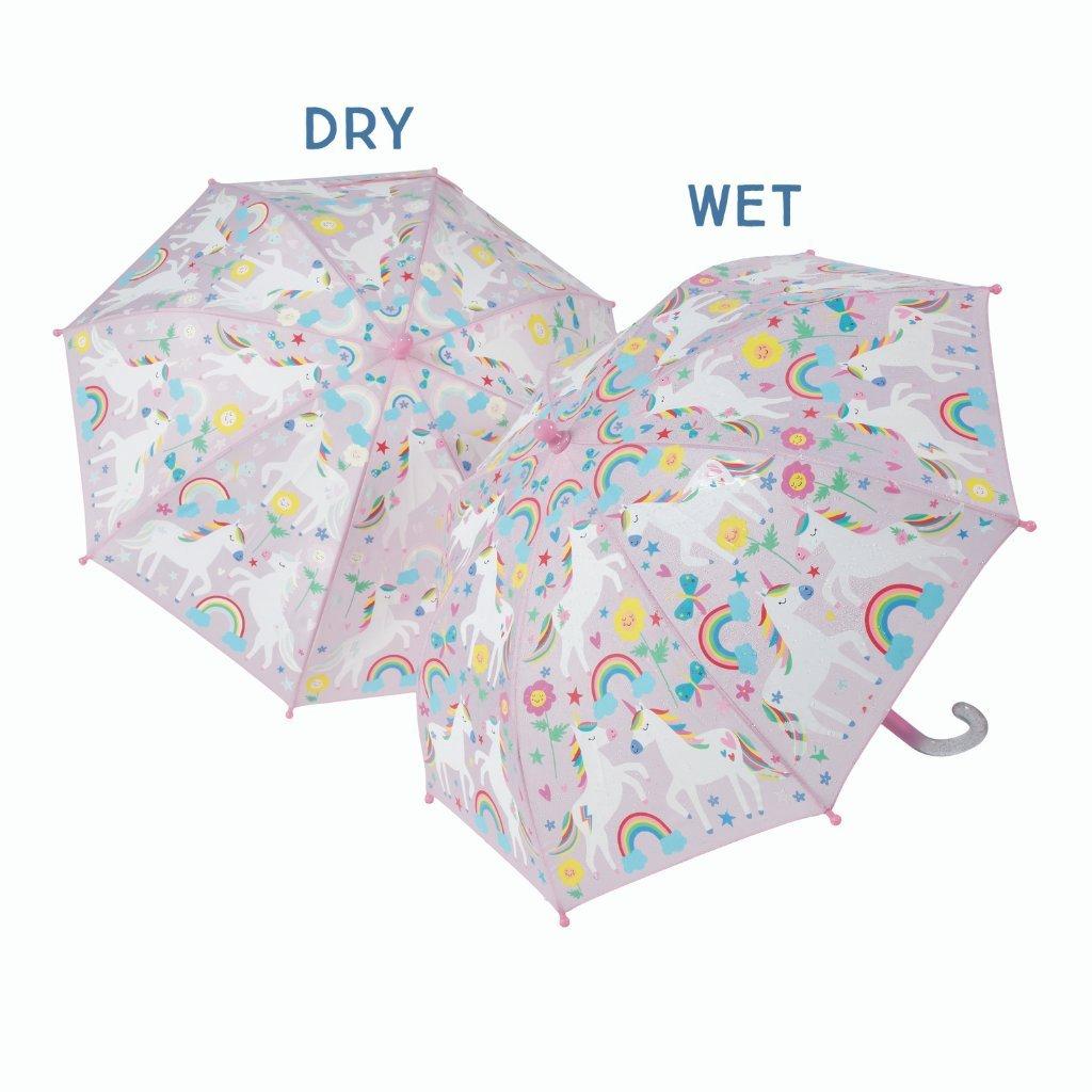 Floss & Rock Rainbow Unicorn Magic Color Changing Umbrella image number 0