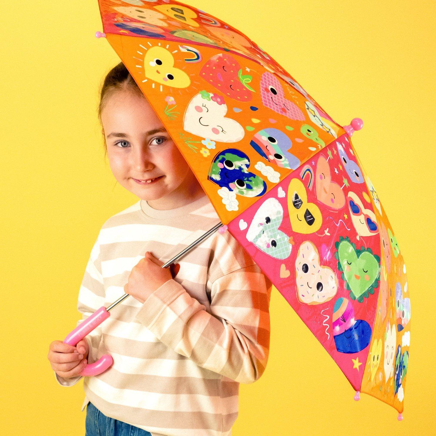 Hearts 6+ Magic Color Changing Umbrella image number 2
