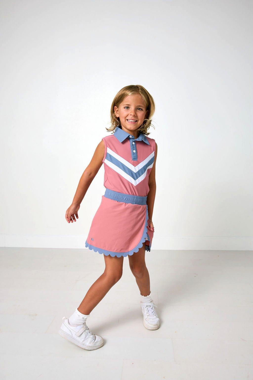 Girls Scalloped Skort- Pink image number 2