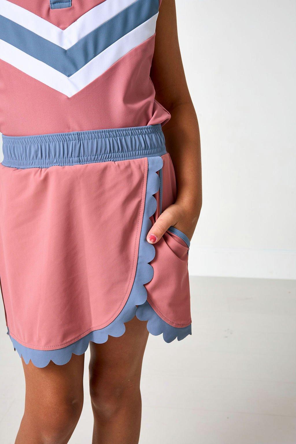 Girls Scalloped Skort- Pink image number 3