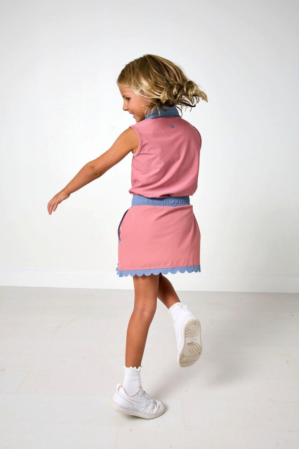 Girls Scalloped Skort- Pink image number 4