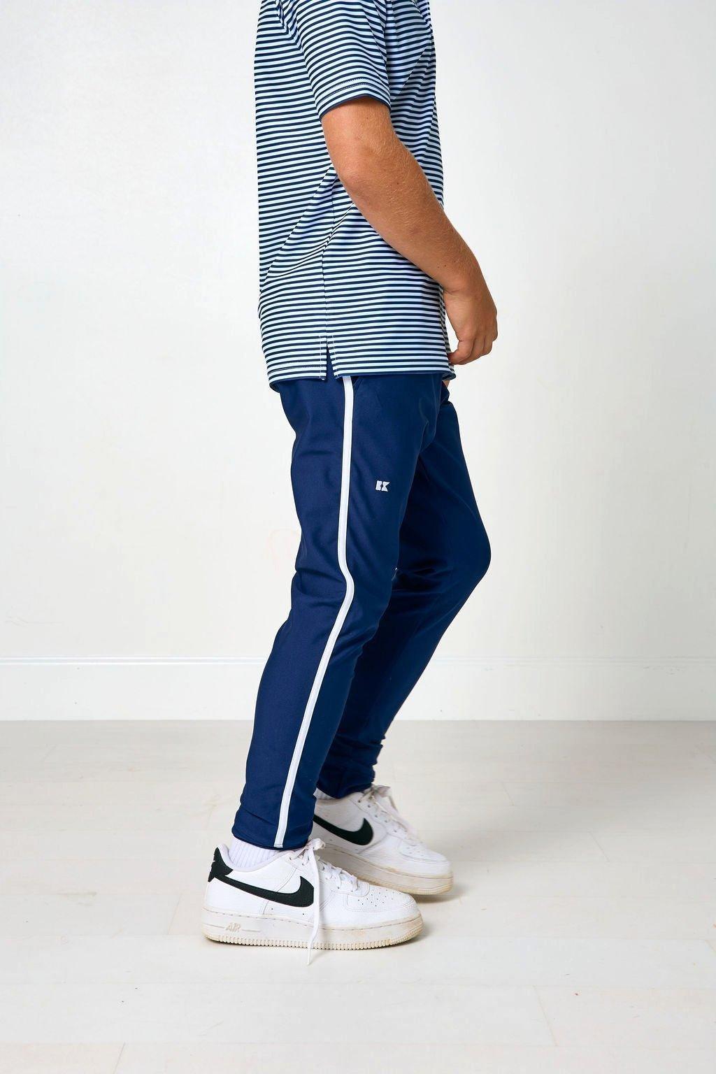 Boys Warm-Up Retro Jogger Pant- Navy image number 3