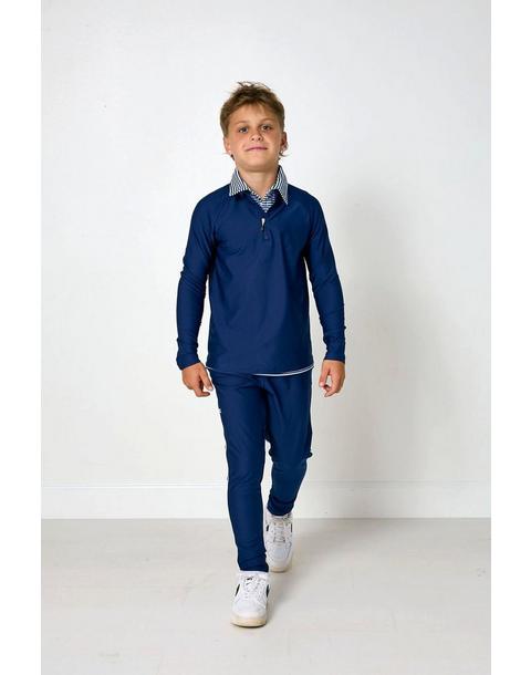 Boys Warm-Up Retro Jogger Pant- Navy