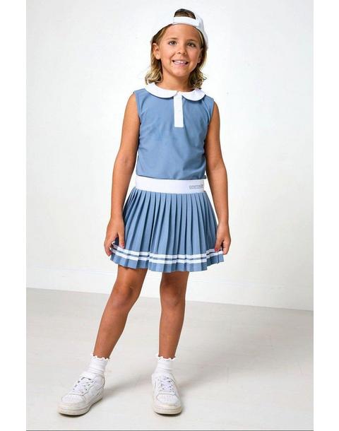 League Pleated Skort- Slate