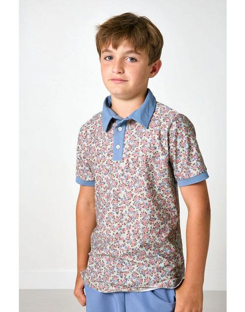 Boys Polo Shirt- Fall Floral