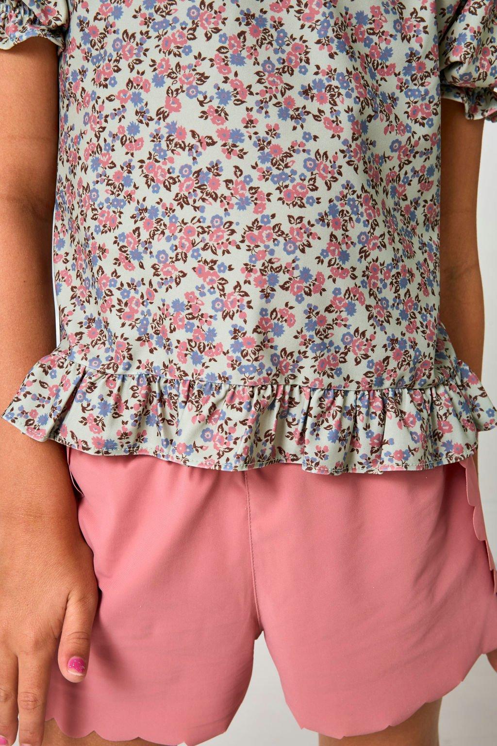 Ruffle Tee- Fall Floral image number 3