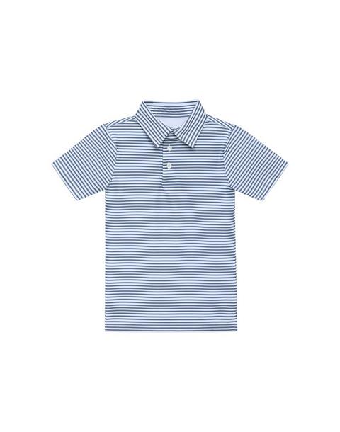 Boys Thin Stripe Polo Shirt - Slate