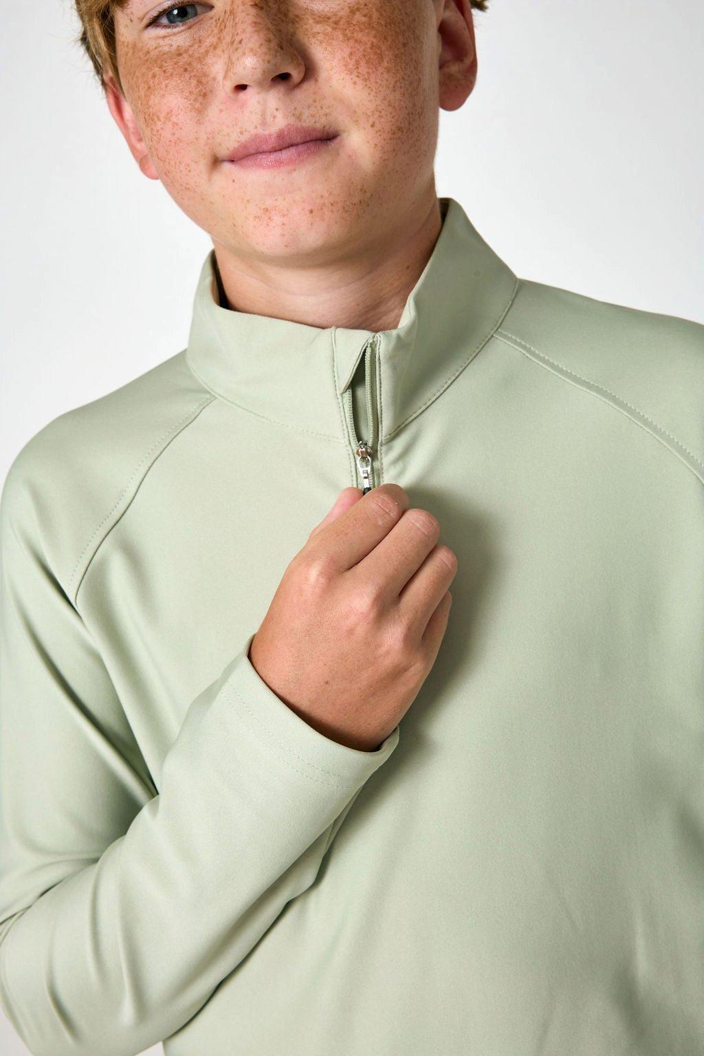 Retro Half Zip- Sage image number 2