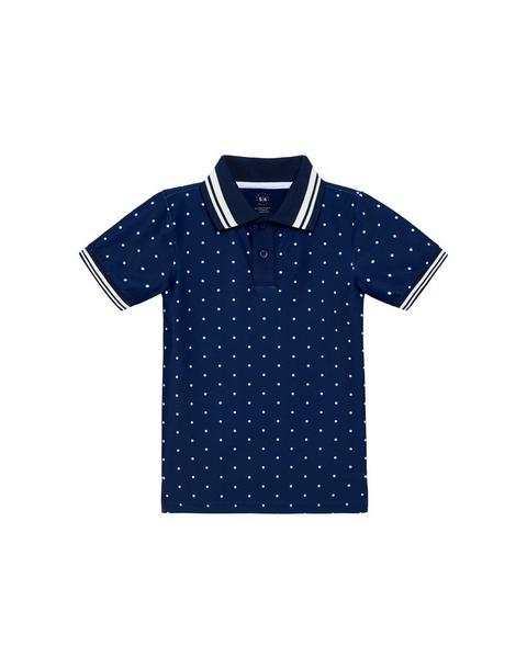 Boys Polo Shirt - Navy Dot
