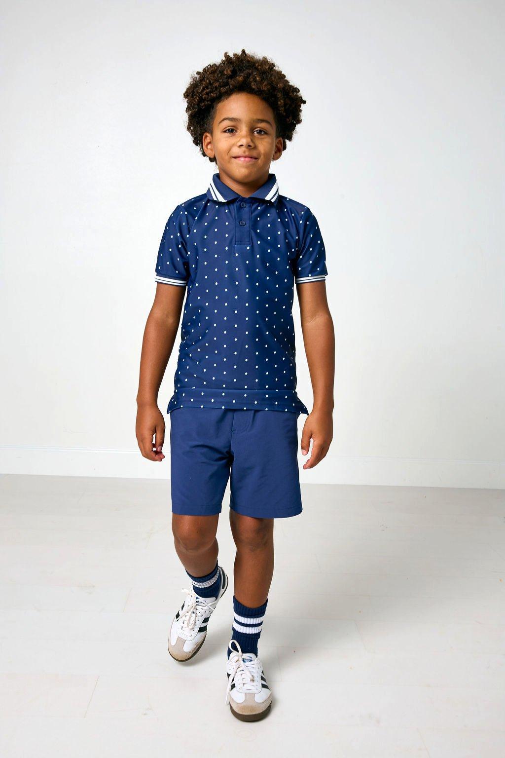 Boys Polo Shirt - Navy Dot image number 1