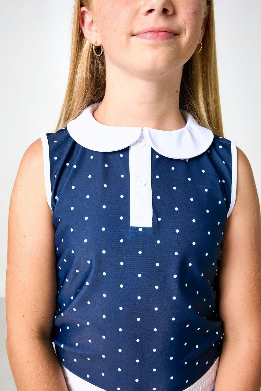 Girly Girls Tank Top- Navy Dot image number 2