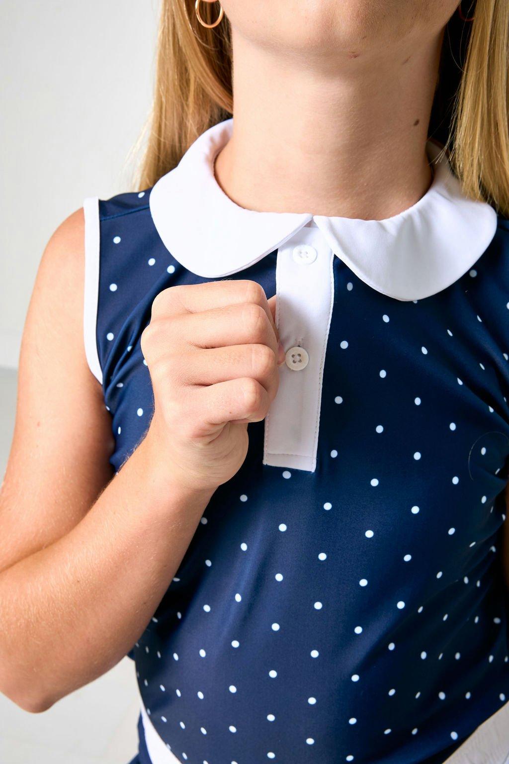 Girly Girls Tank Top- Navy Dot image number 4