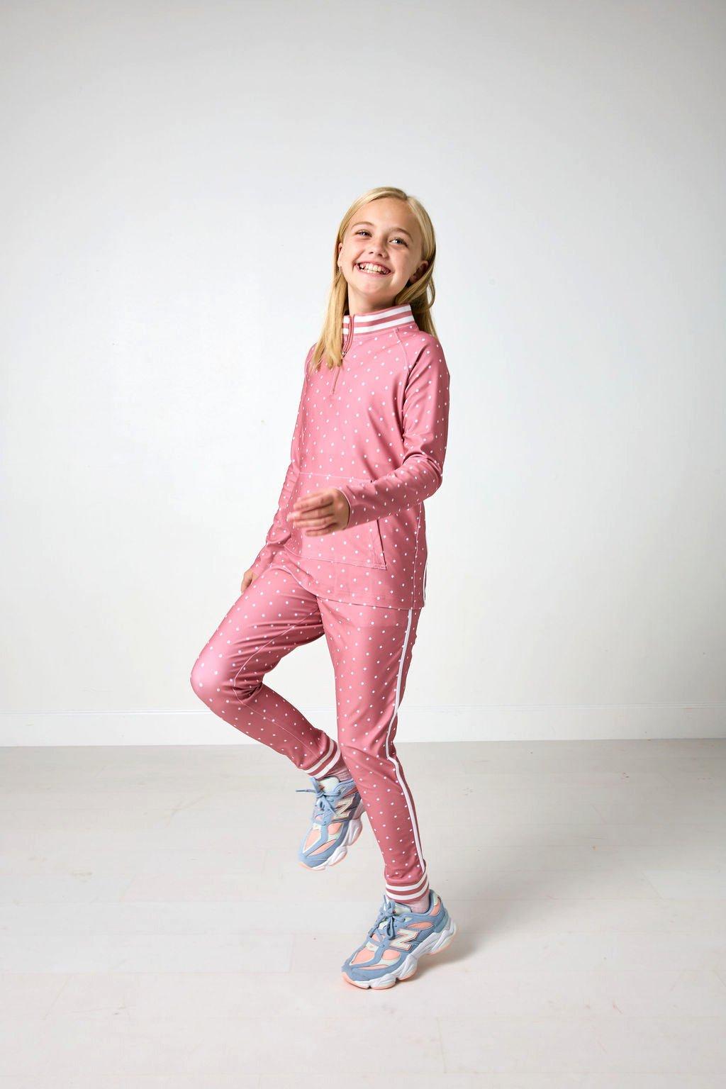 Girls Retro Half-Zip- Pink Dot image number 4