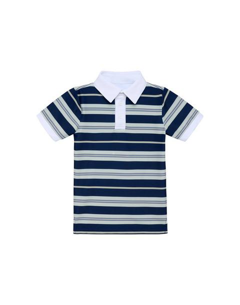 Boys Polo Shirt - Navy Stripe