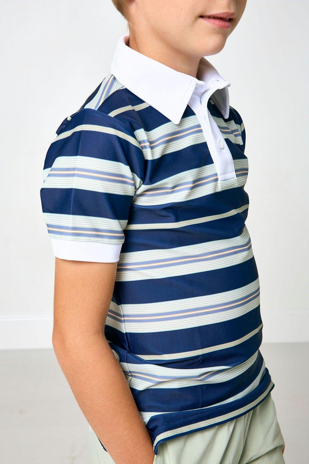 Boys Polo Shirt - Navy Stripe image number 3