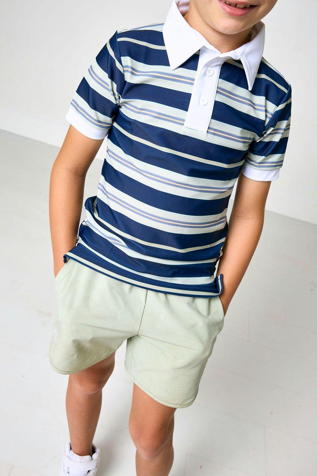 Boys Polo Shirt - Navy Stripe image number 4