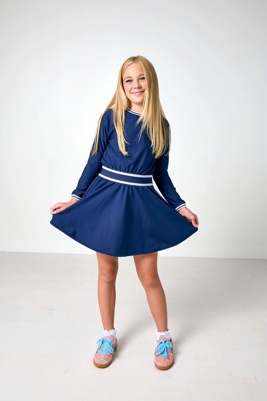 Club Long Sleeve Dress- Navy image number 2