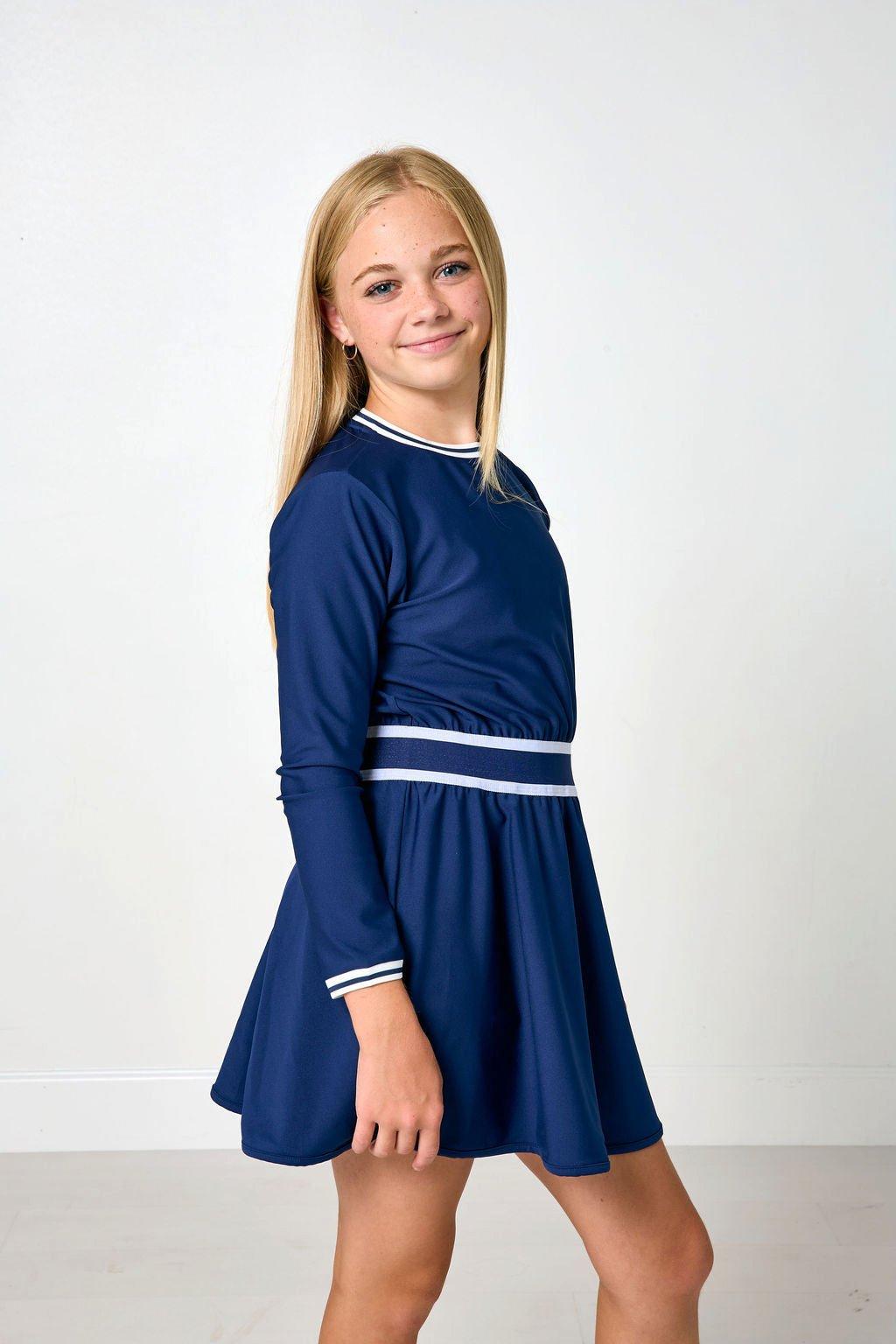 Club Long Sleeve Dress- Navy image number 3