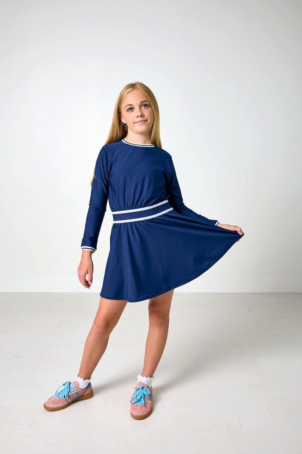 Club Long Sleeve Dress- Navy image number 4