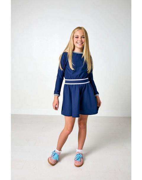 Club Long Sleeve Dress- Navy