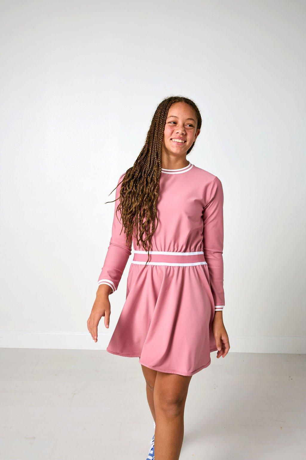Club Long Sleeve Dress- Dusty Pink image number 2