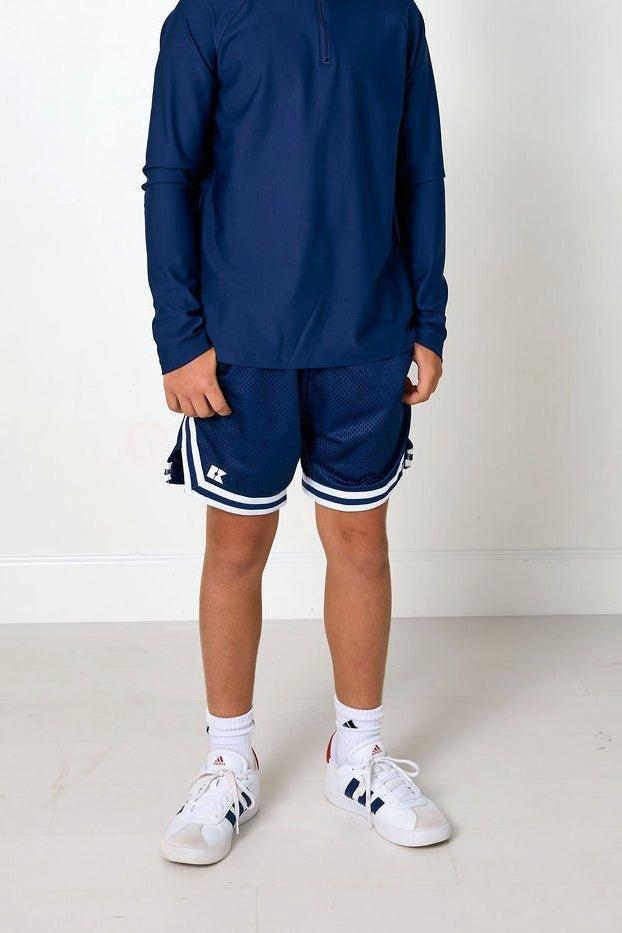 Boys Retro Mesh Basketball Short - Navy image number 1