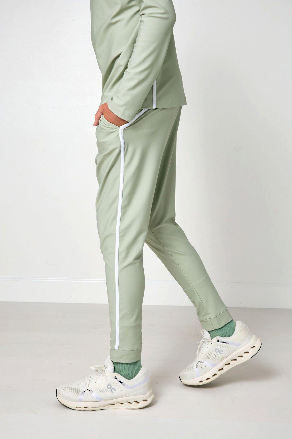 Boys Warm-Up Retro Jogger Pant- Sage image number 3