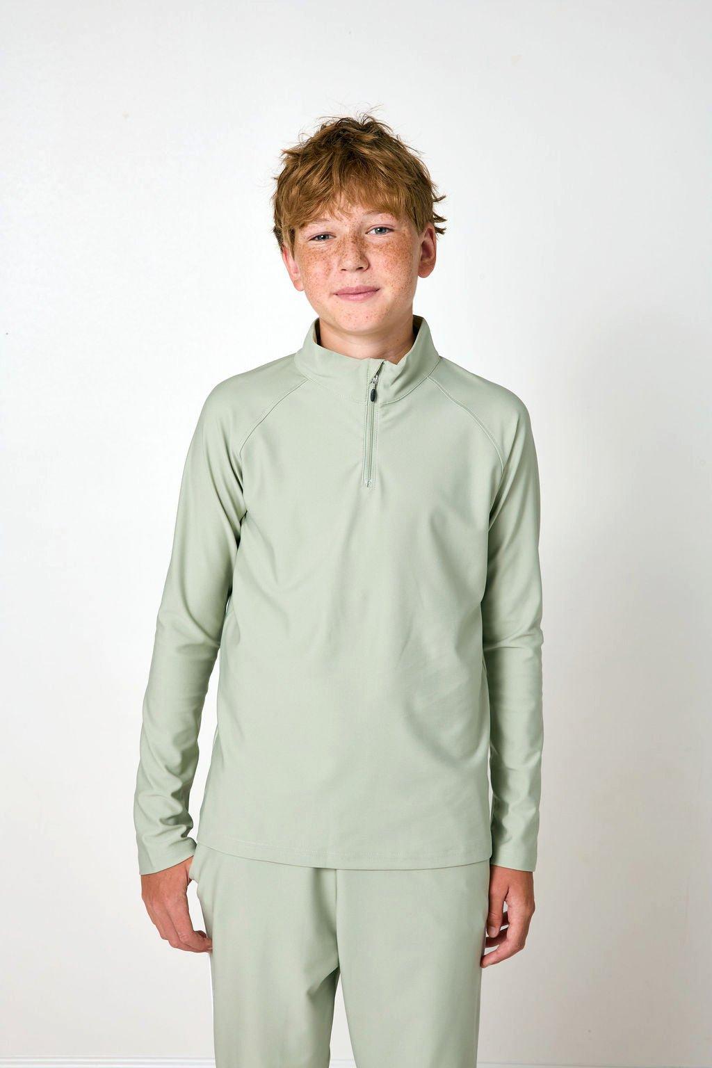 Boys Warm-Up Retro Jogger Pant- Sage image number 1