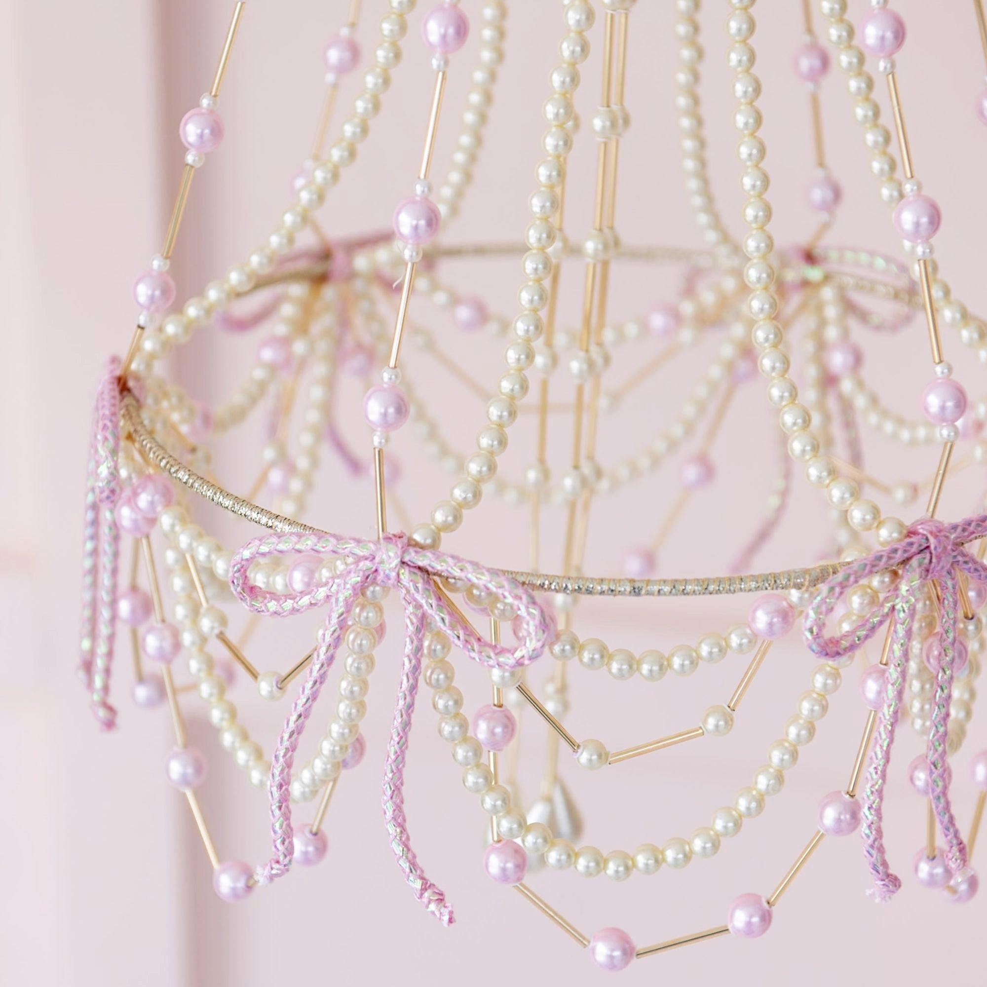 Pink Beaded Decorative Chandelier image number 2
