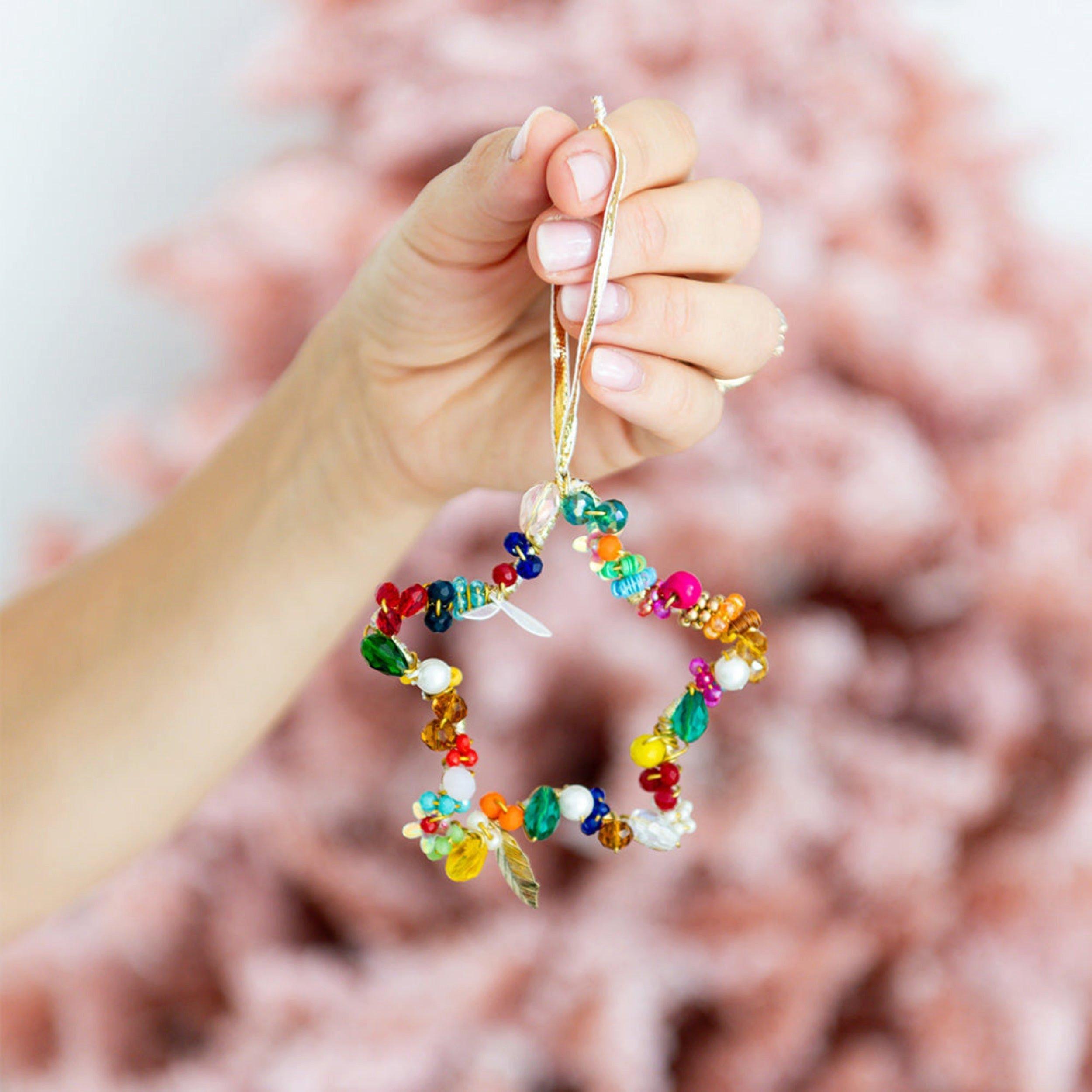 Beaded Star Christmas Ornament image number 1
