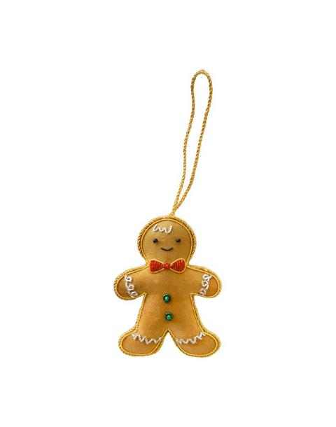 Gingerbread Man Embroidered Christmas Ornament