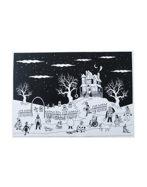 Trick or Treat Street Haunted House Reusable Silicone Coloring Mat