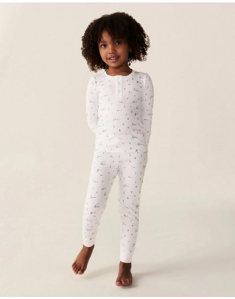 Children's Snug Fit Pajama Set in Letters and Lullabies