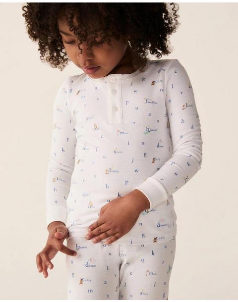 Children's Snug Fit Pajama Set in Letters and Lullabies
