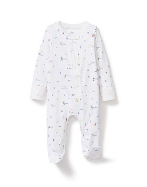 Infant Footie Romper In Letters And Lullabies