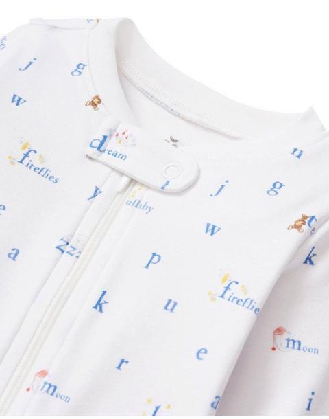 Infant Footie Romper In Letters And Lullabies