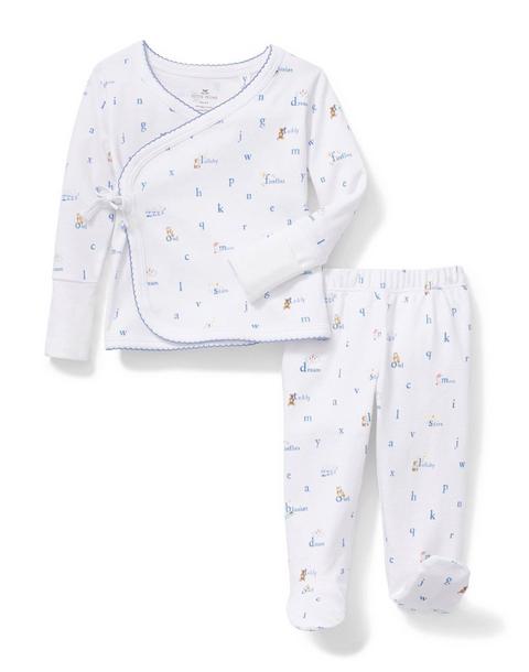 Baby Pima Wrap Set in Letters and Lullabies