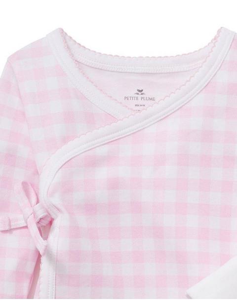 Baby Pima Wrap Set in Pink Gingham