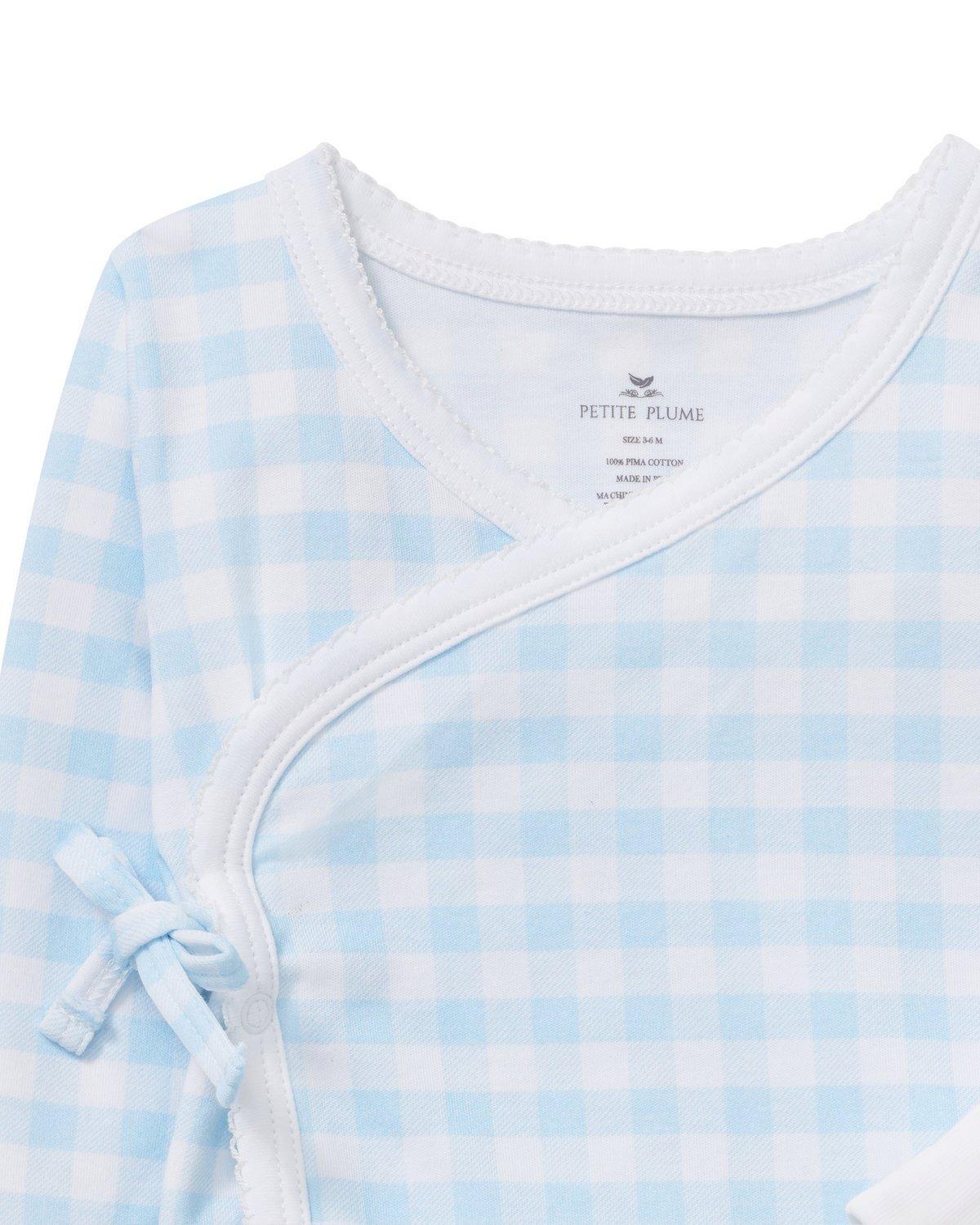 Baby Pima Wrap Set in Light Blue Gingham image number 1