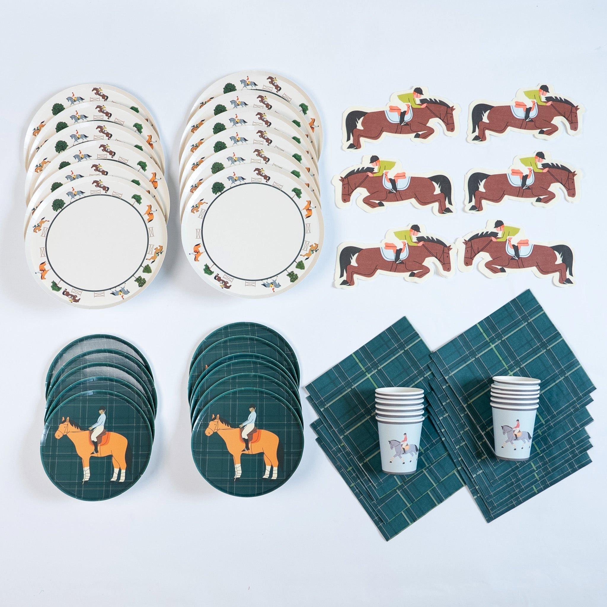 Equestrian Party Tableware Set for 12 image number 1