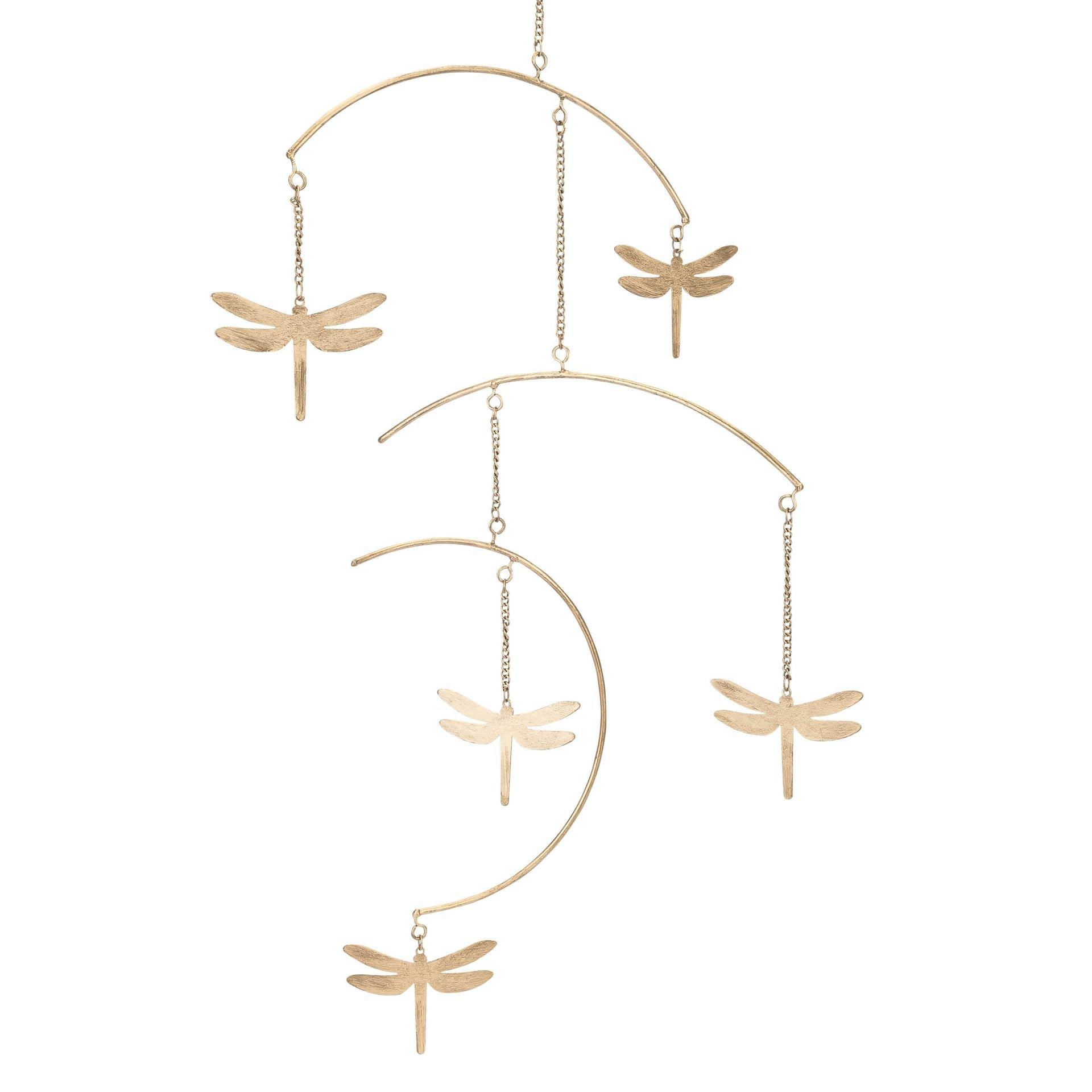 Violet Dragonfly Brass Nursery Ceiling Hanging image number 1