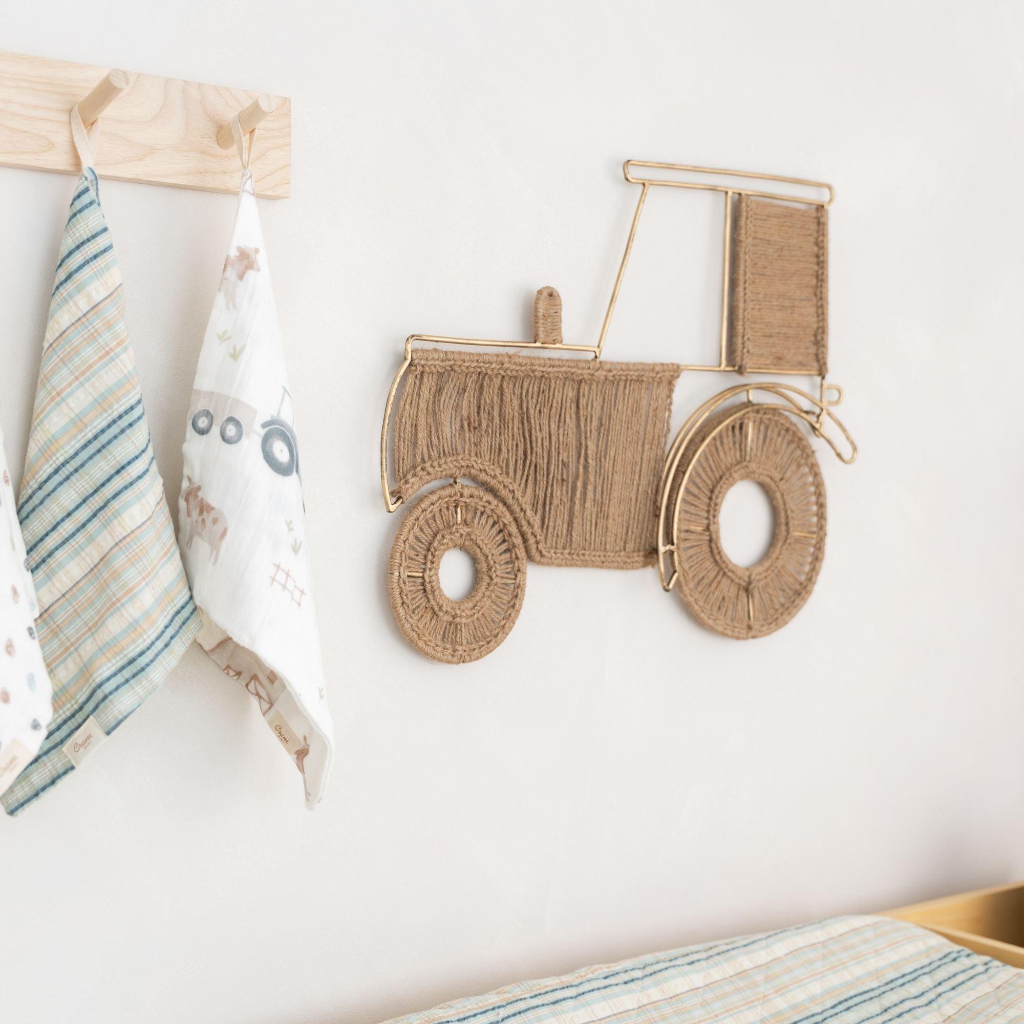 Charlie Farmhouse Jute Tractor Wall Decor image number 2