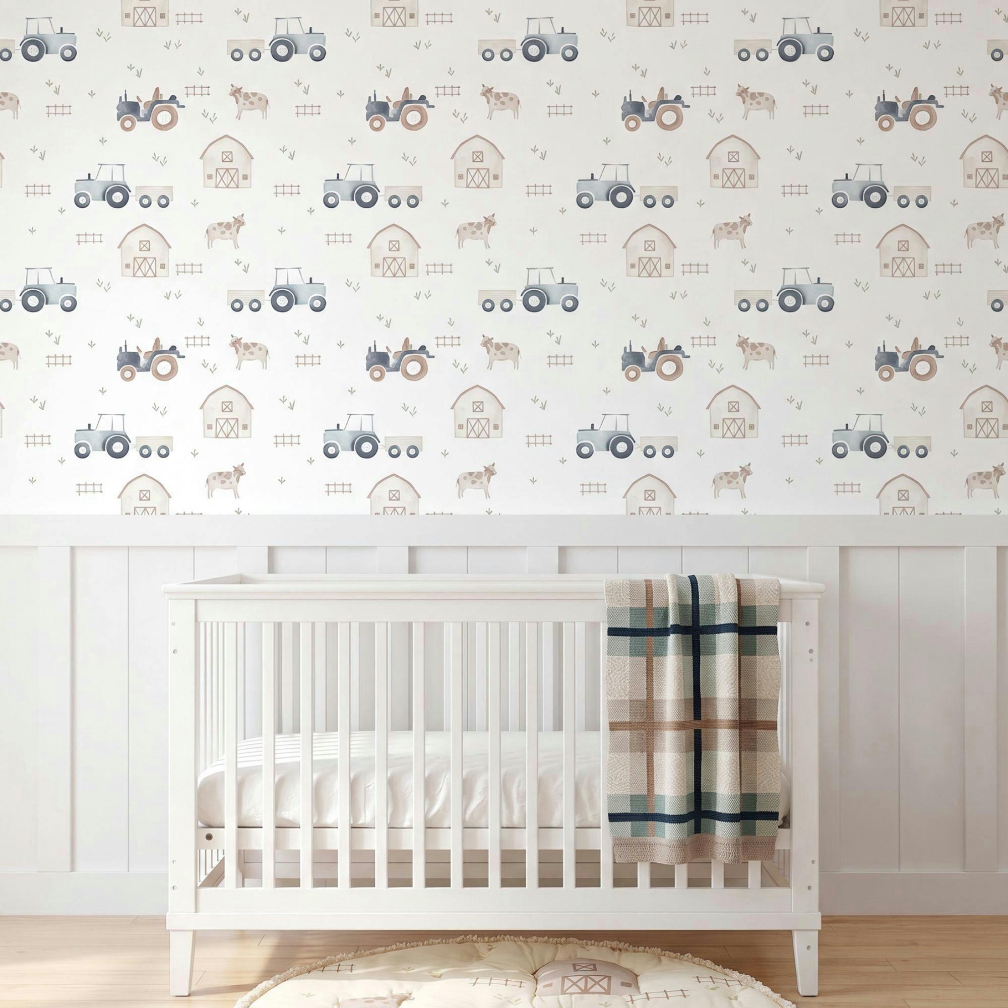 Charlie On the Farm Nursery Wallpaper image number 2